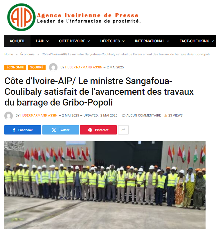 圖3-科特迪瓦國家通訊社報(bào)道-庫里巴利部長對(duì)格西波-波波里水電站項(xiàng)目進(jìn)展表示滿意.png